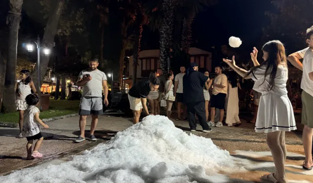 Muğla’da 40 derece sıcakta kar sürprizi