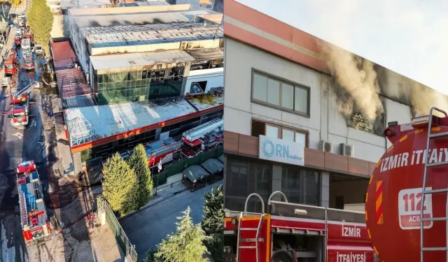 İzmir Gaziemir’de alevler yükseldi: İş yeri küle döndü