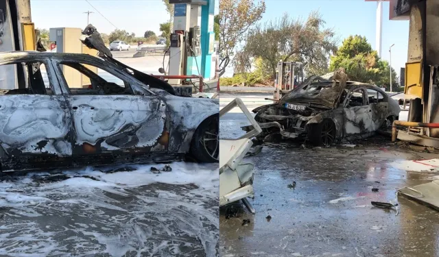 İzmir Kınık'ta otomobil akaryakıt pompasına çarptı: 2 yaralı
