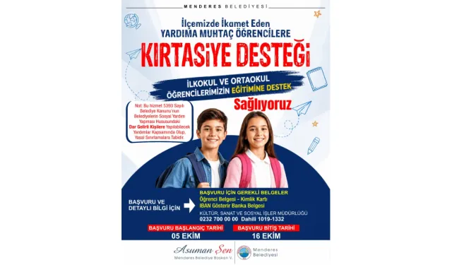Öğrencilere kırtasiye desteği: Başvurular 5 Ekim’de