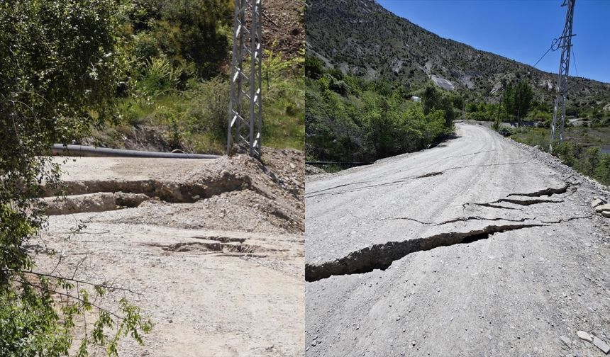 Erzurum'da panik! Yollar ikiye ayrıldı, evler yana doğru eğildi