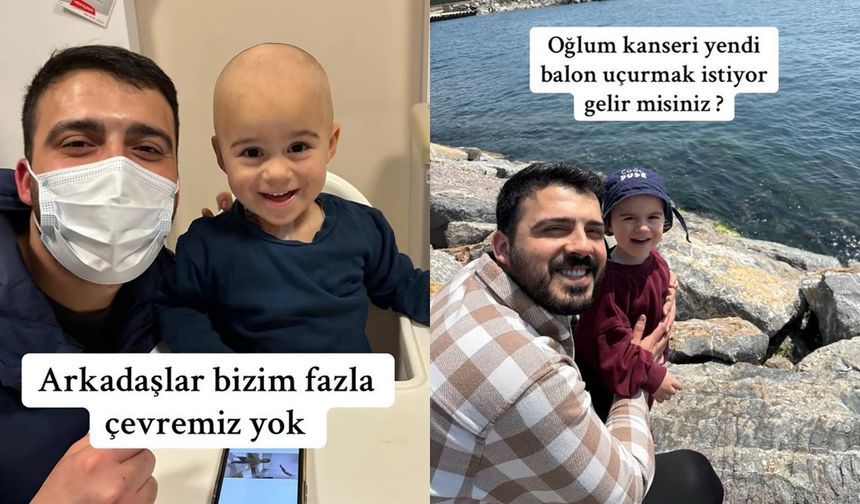 Kanseri yenen Ali Asaf, binlerce kişiyle gözkyüzüne balon bıraktı