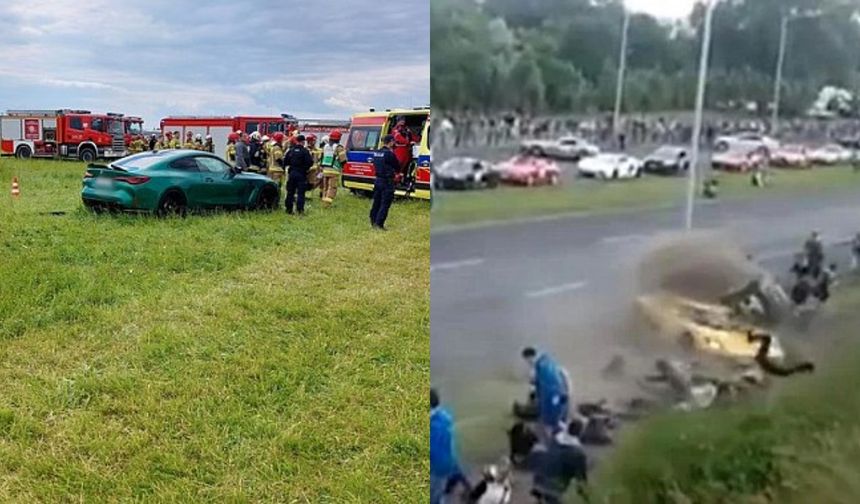 Polonya'da bir sürücü seyircilerin arasına daldı: Çok sayıda yaralı var!