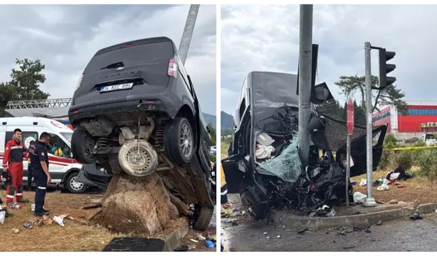 Sinyalizasyon direğine çarpan araçta 1 ölü, 3 ağır yaralı