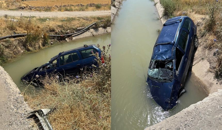 Hafif ticari araç su kanalına devrildi: 1 ölü, 2 yaralı