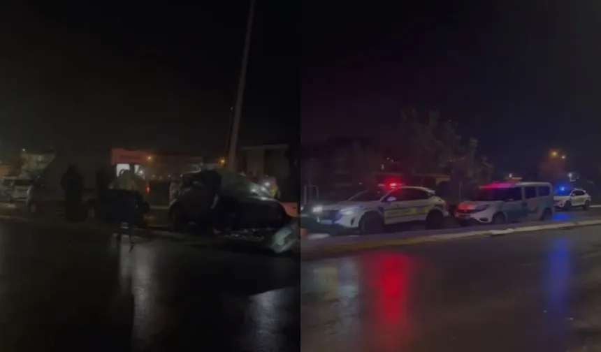 Aydınlatma direğine çarpan otomobilde 23 yaşındaki sürücü hayatını kaybetti