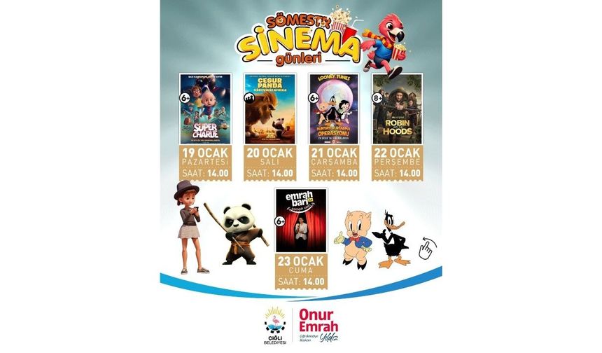 Çiğli Belediyesi’nden çocuklara sinema şenliği