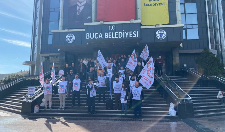 Buca Belediyesi'nde 300 memurun eylemi devam ediyor
