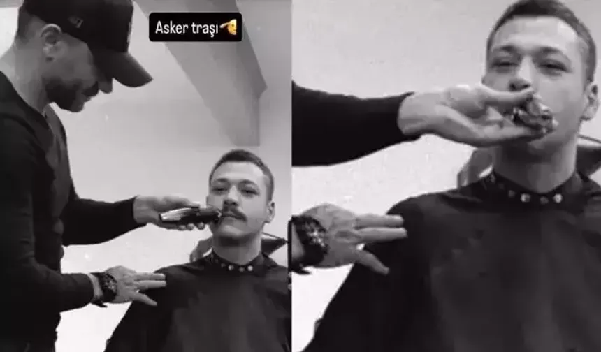 Askere gidicek olan Kubilay Aka saçlarını kazıttığı anları paylaştı
