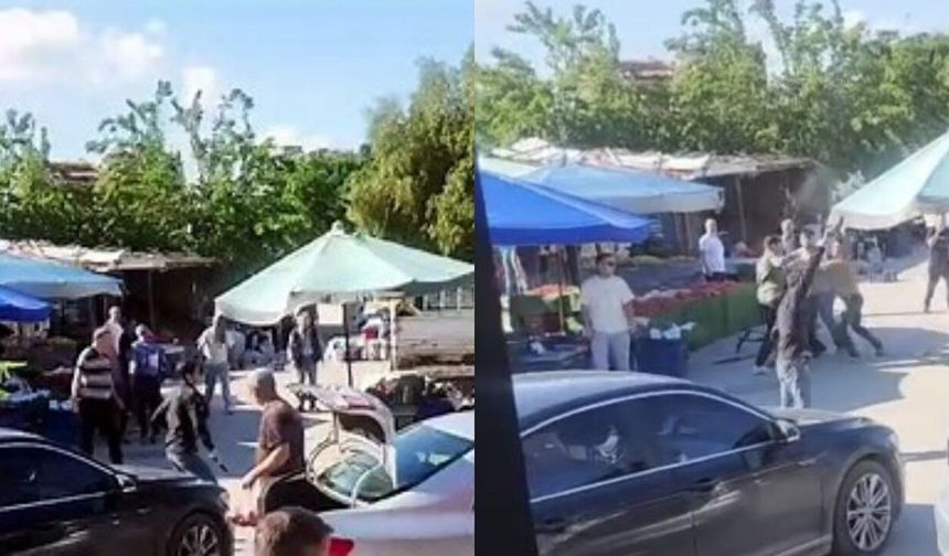 İzmir’de pazarcılar arasında silahlı kavga kamerada