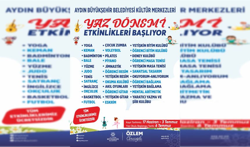 Aydın’da yaz dönemi etkinlikleri başlıyor