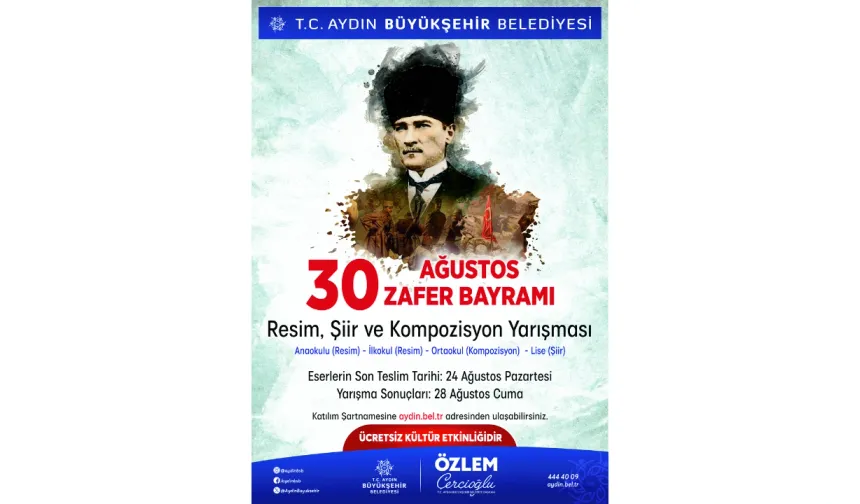Aydın Büyükşehir'den 30 Ağustos’a özel ödüllü yarışma
