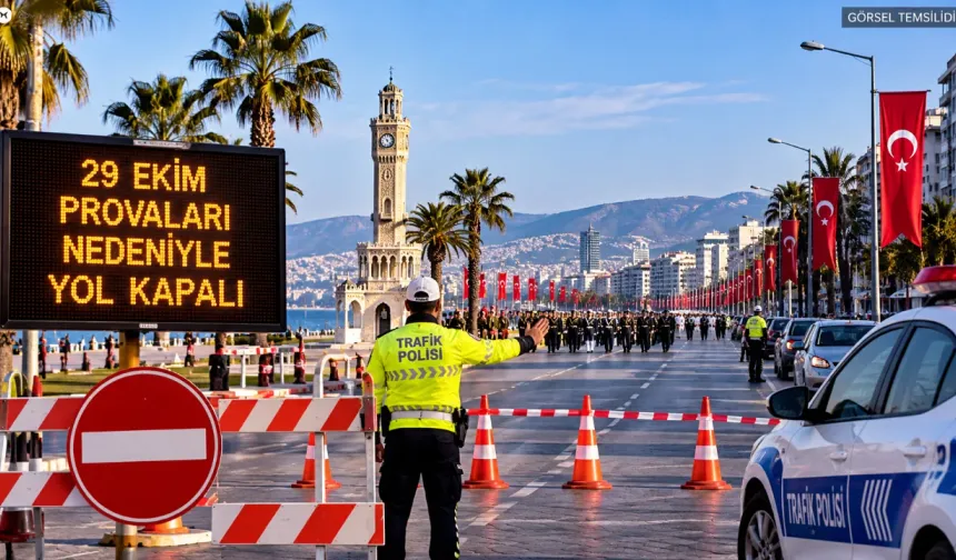 İzmir'de 29 Ekim provası nedeniyle bazı yollar trafiğe kapatılacak