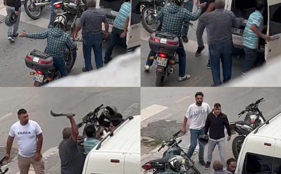 Trafikte dehşet anları: Budama bıçağıyla saldırdı anı kamerada!