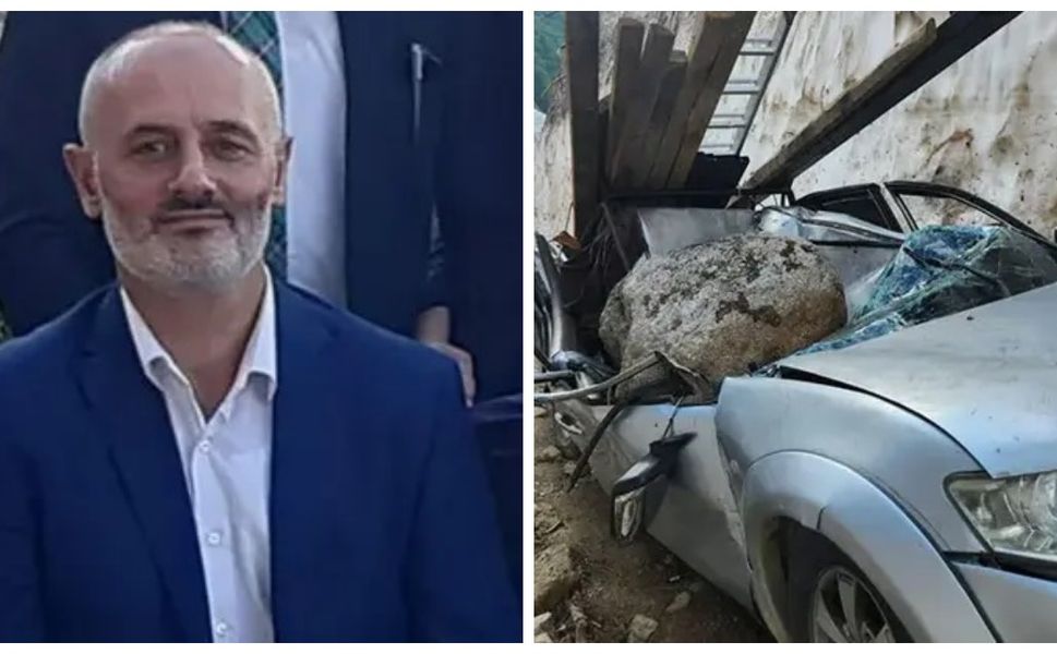 Kaya parçası kamyonetin üzerine düştü: 1 ölü, 2 yaralı