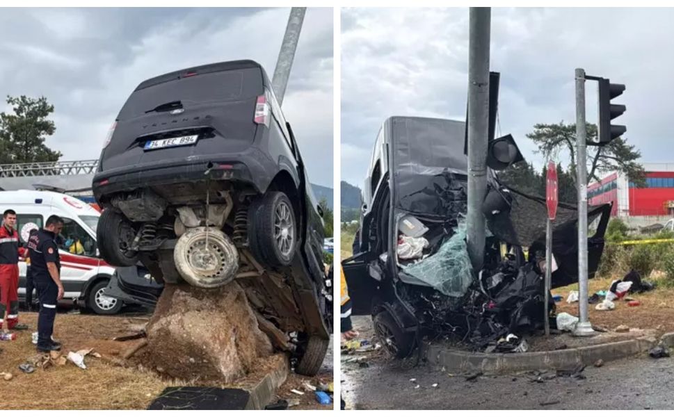 Sinyalizasyon direğine çarpan araçta 1 ölü, 3 ağır yaralı