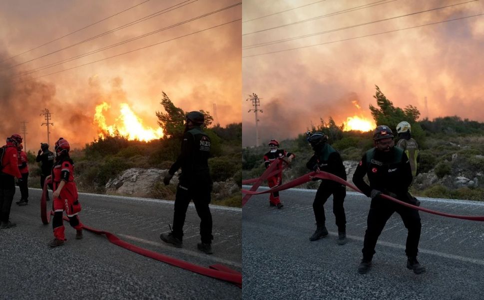 Çeşme’de alevler yükseliyor: İzmir- Çeşme otoyolu yanıyor!