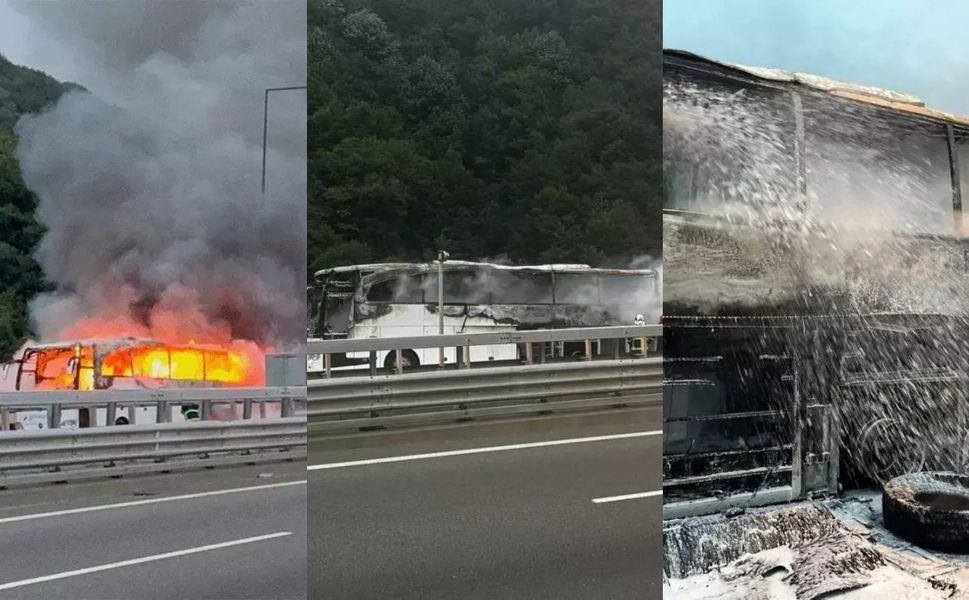 Yolcu otobüsü Anadolu Otoyolu'nda alevlere teslim oldu