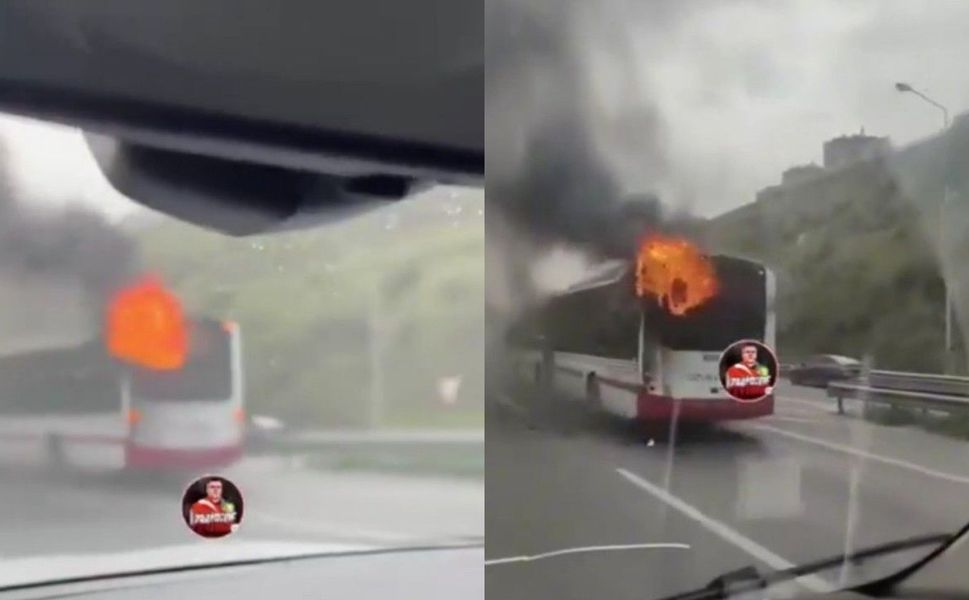 Bornova istikameti Karşıyaka kavşağında ESHOT otobüsünde yangın