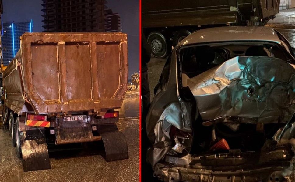 İzmir'de alkollü kamyon sürücüsü maddi hasarlı kazaya neden oldu