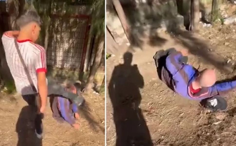 İzmir'de şoke eden olay: Uyuyan yaşlı adamın yüzüne tekme atıp sosyal medyada paylaştılar