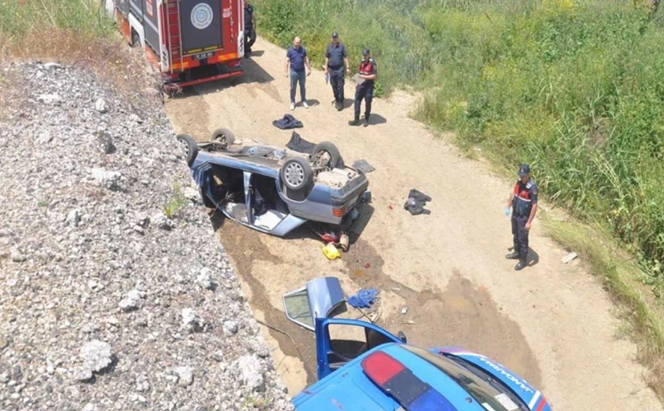 Kontrolden çıkan otomobil menfeze devrildi: 1 ölü