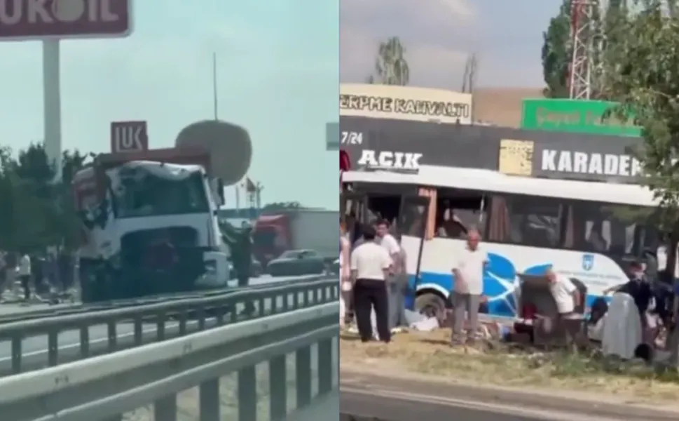 Polatlı’da halk otobüsü ile kamyon çarpıştı: Ekipler bölgeye sevk edildi!