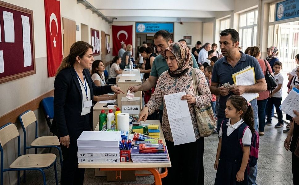 Velinin bir elinde liste diğerinde ‘bağış’ fişi