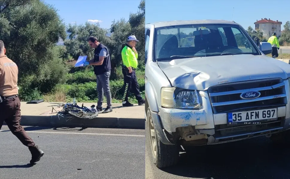 İzmir'de pikabın çarptığı bisikletin sürücüsü olay yerinde öldü