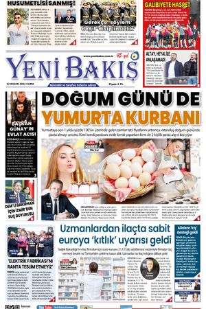 22.11.2024 Yeni Bakış Gazetesi