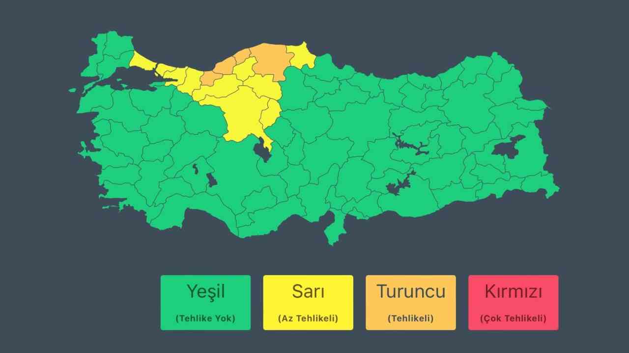 Duzce Icin Turuncu Alarm Kuvvetli Yagis Geliyor