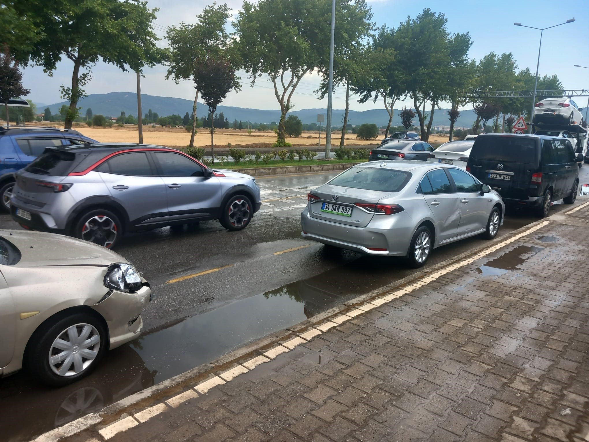 Muğla'da Yağmur Nedeniyle Zincirleme Trafik Kazası 1 Yaralı! (1)