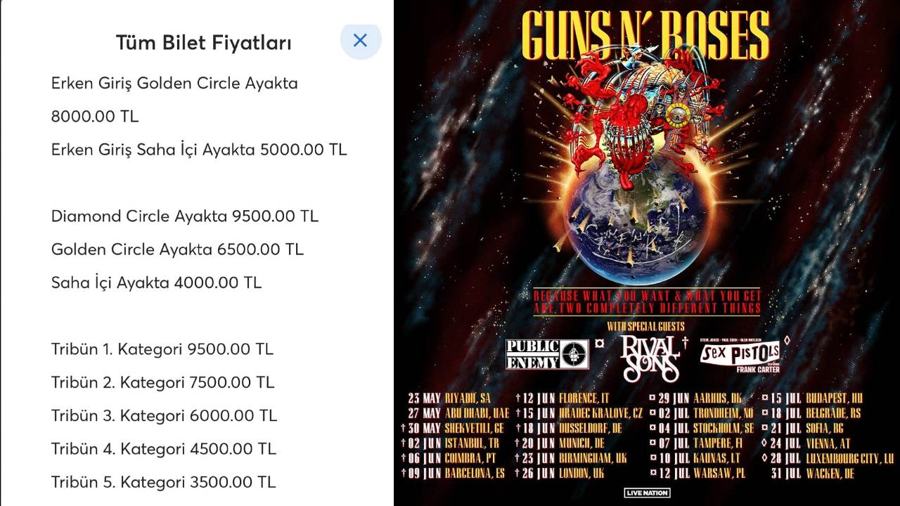 Guns N Roses Istanbula Geliyor Bilet Fiyatlari Aciklandi (1)