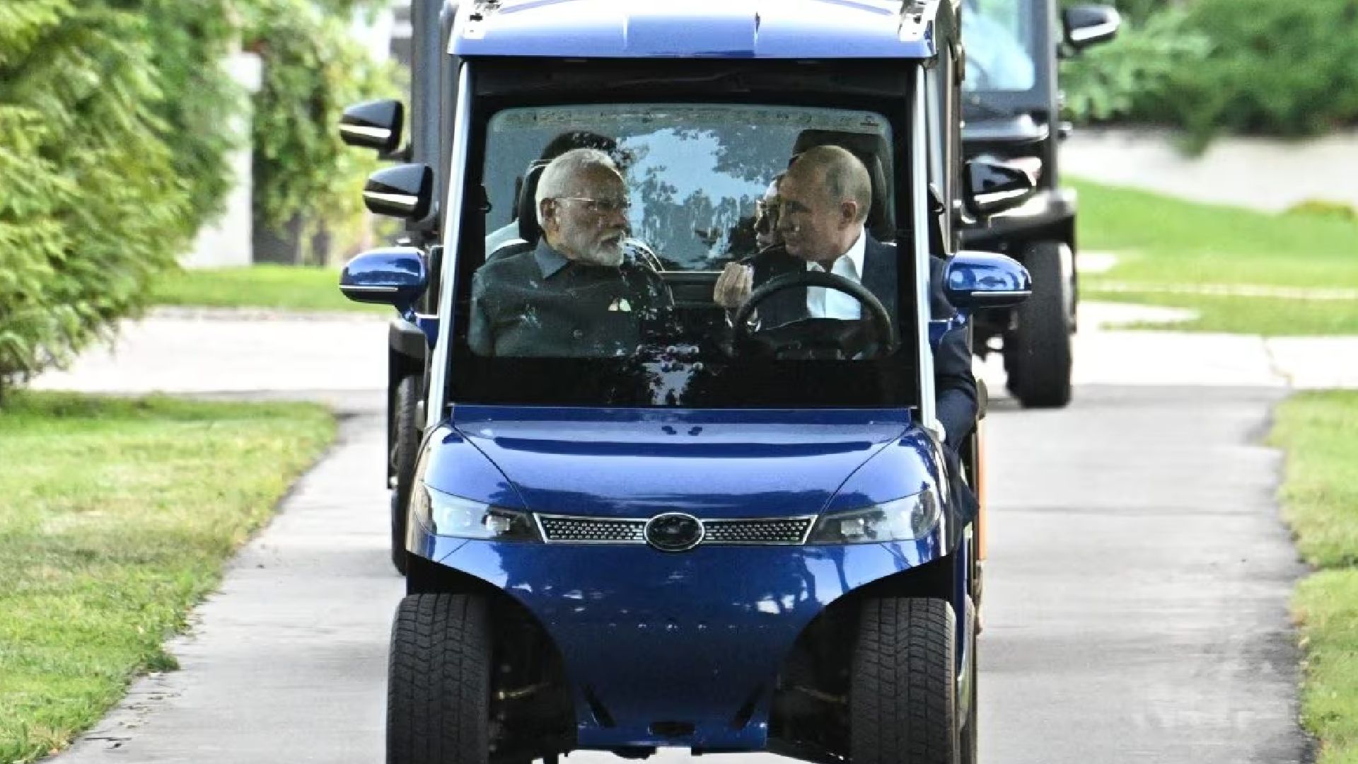 Narendra Modi Putin Golf Cart