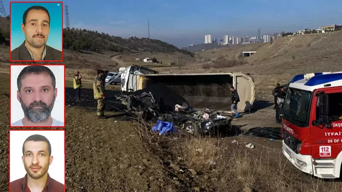 Zift Yuklu Kamyon Kamyonete Carpti 3 Belediye Personeli Feci Halde Can Verdi (2)