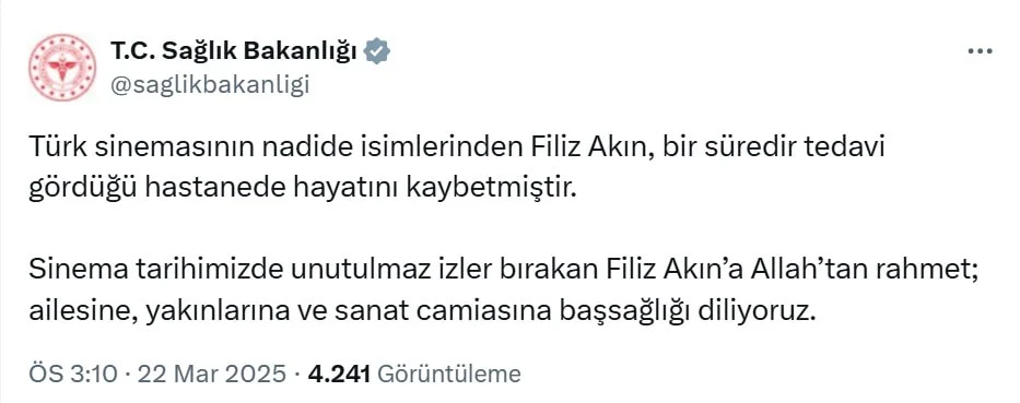 Son Dakika Filiz Akin Hayatini Kaybetti (1)