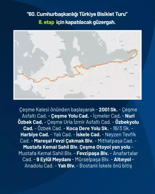 Cumhurbaskanligi Bisiklet Turu 2 4 Mayis Izmirde Hangi Yollar Trafige Kapali (1)