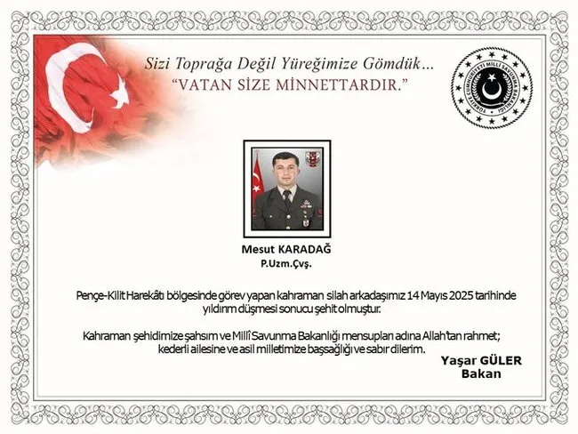 Piyade Uzman Cavus Mesut Karadag Kimdir Neden Sehit Oldu
