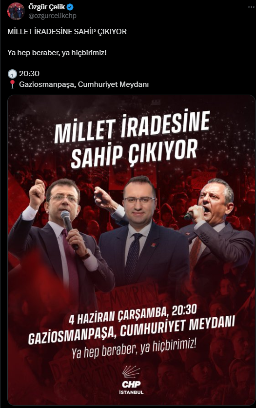 Chpnin Yeni Miting Adresi Belli Oldu