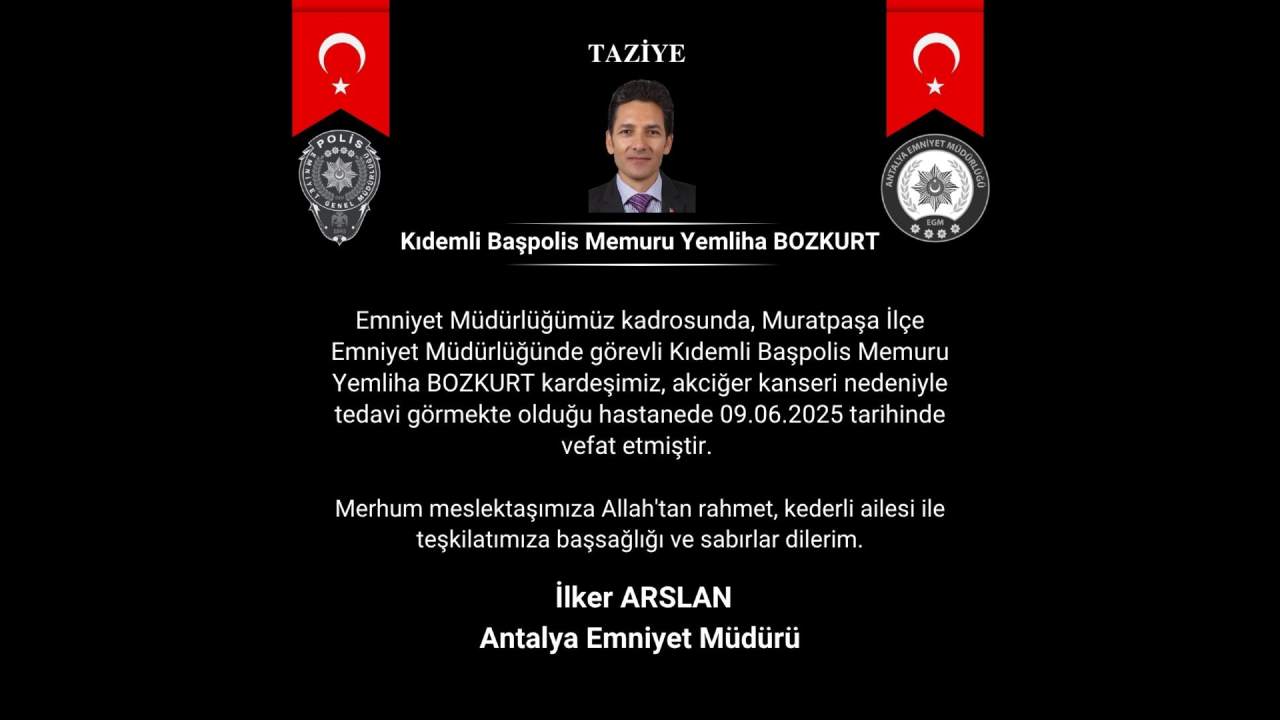 Kidemli Baspolis Yemliha Bozkurt Hayatini Kaybetti