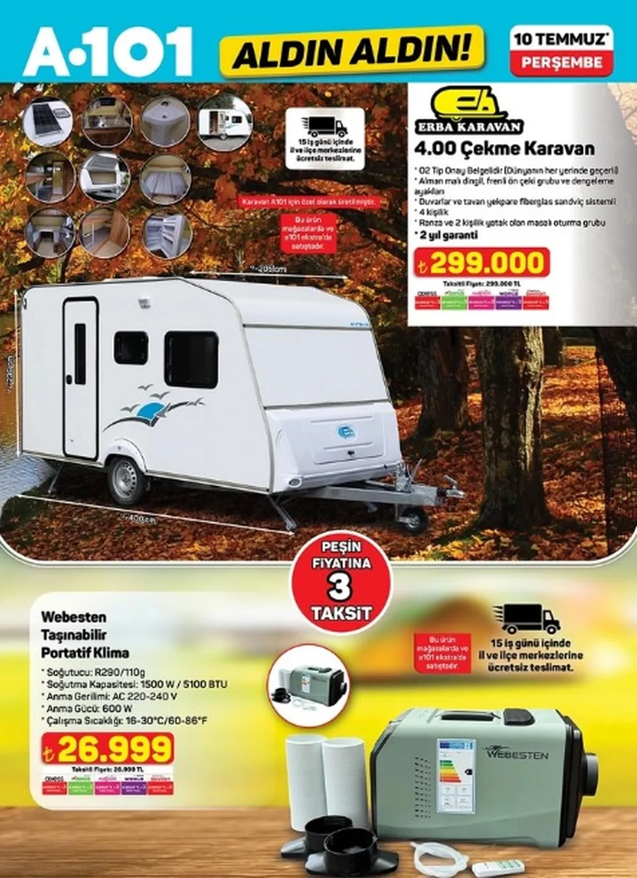 A101 Aktuel Indirimli Urunler Katalogu 10 Temmuz Cekme Karavan Tasinabilir Klima Ve B 3232494 202507071420 1