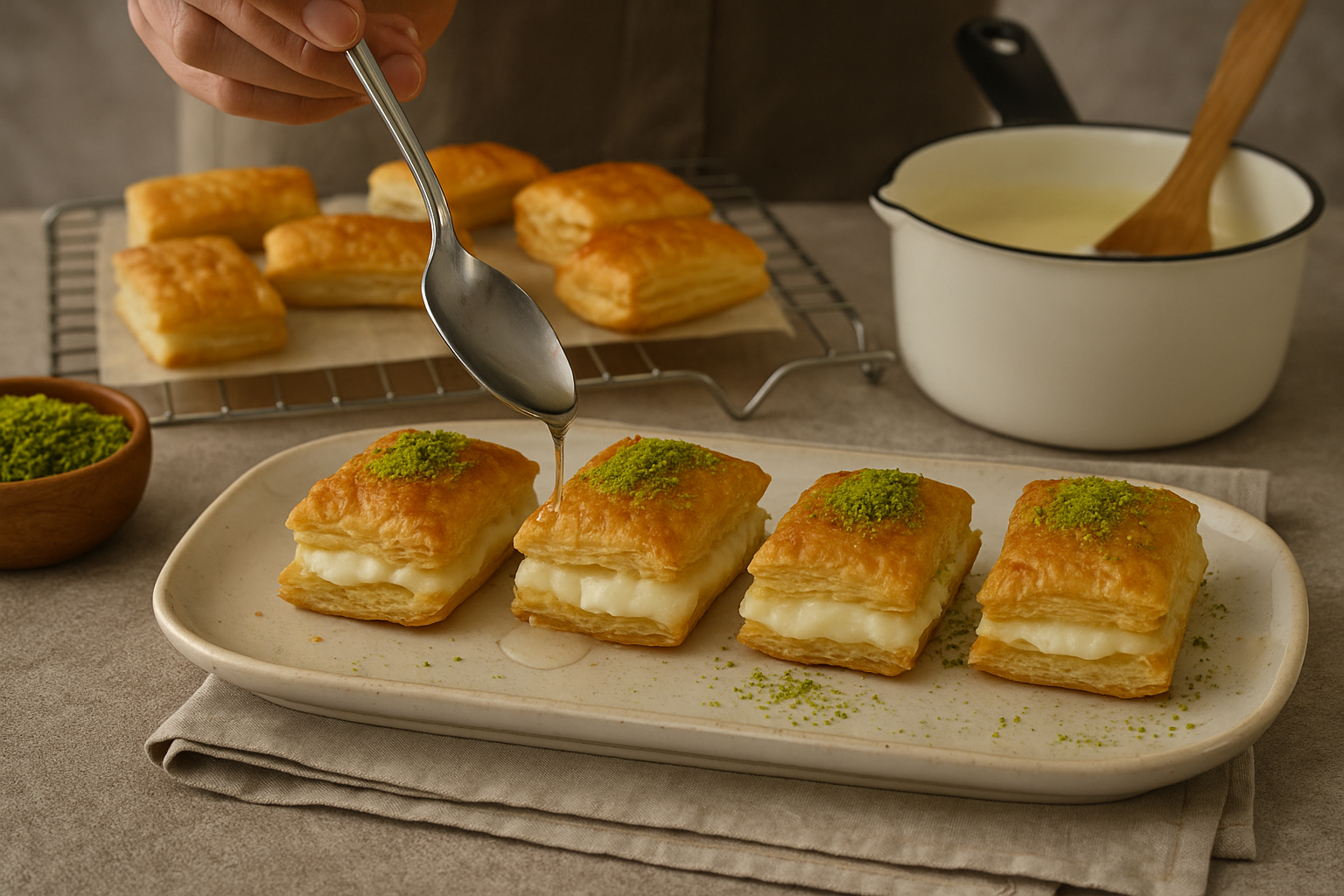 Gelinim Mutfakta Muhallebili Milfoy Baklava Tarifi Muhallebili Milfoy Baklava Nasil Yapil (2)
