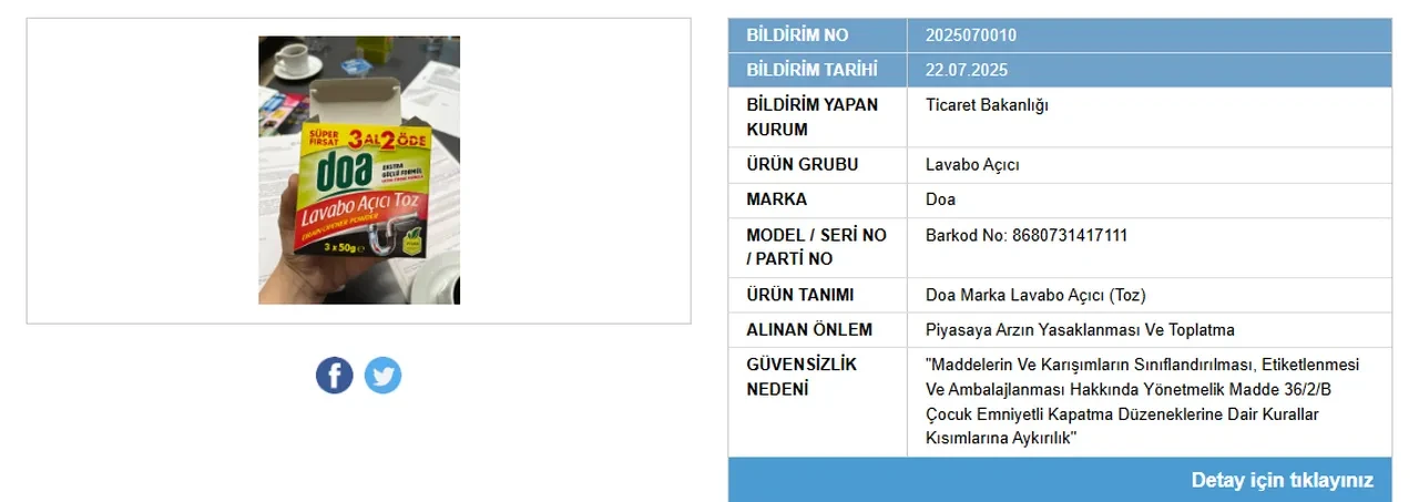 Ticaret Bakanligi Dugmeye Basti Unlu Markanin Temizlik Urunu Toplatiliyor (1)