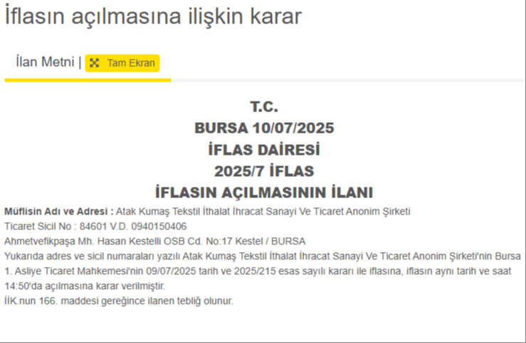 79 Yillik Turkiyenin Tekstil Devi Resmen Iflas Etti2