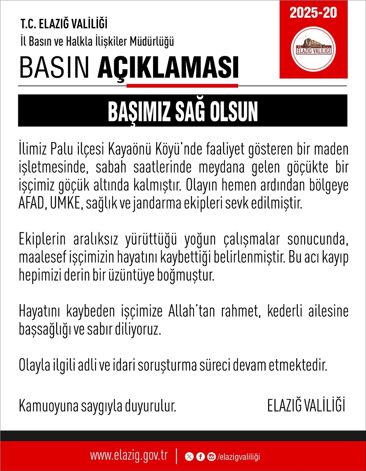 Son Dakika Elazigda Gocuk Altinda Kalan Isci Hayatini Kaybetti