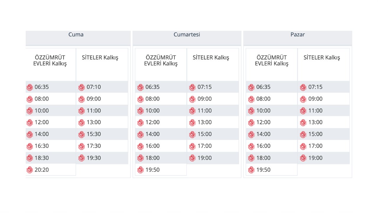9 Numaralı Eshot Saatleri