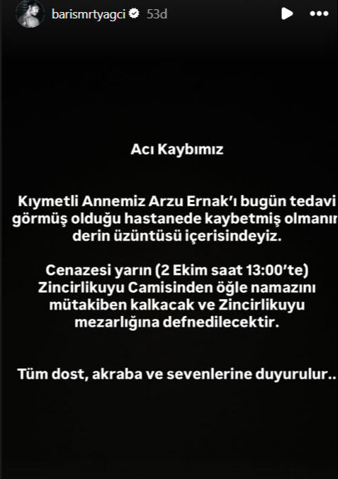 Baris Murat Yagcinin Annesi Arzu Ernak Hayatini Kaybetti (2)