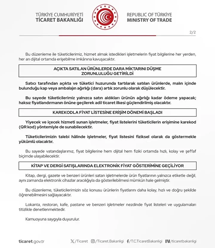 Fiyatlara Anlik Denetim Donemi Basladi Ticaret Bakanliginin Yeni Yonetmeligi Bugun Yururl (1)