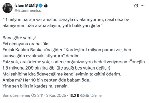 Islam Memis Ben Olsam Diyerek Yanitladi 1 Milyon Liram Var Ne Yapmaliyim