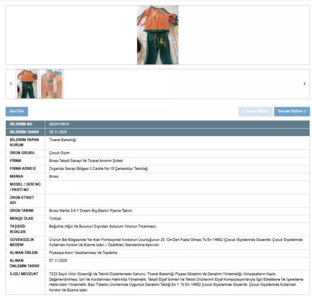 Ticaret Bakanligindan Acil Uyari Iki Cocuk Urunu Yasaklandi (2)